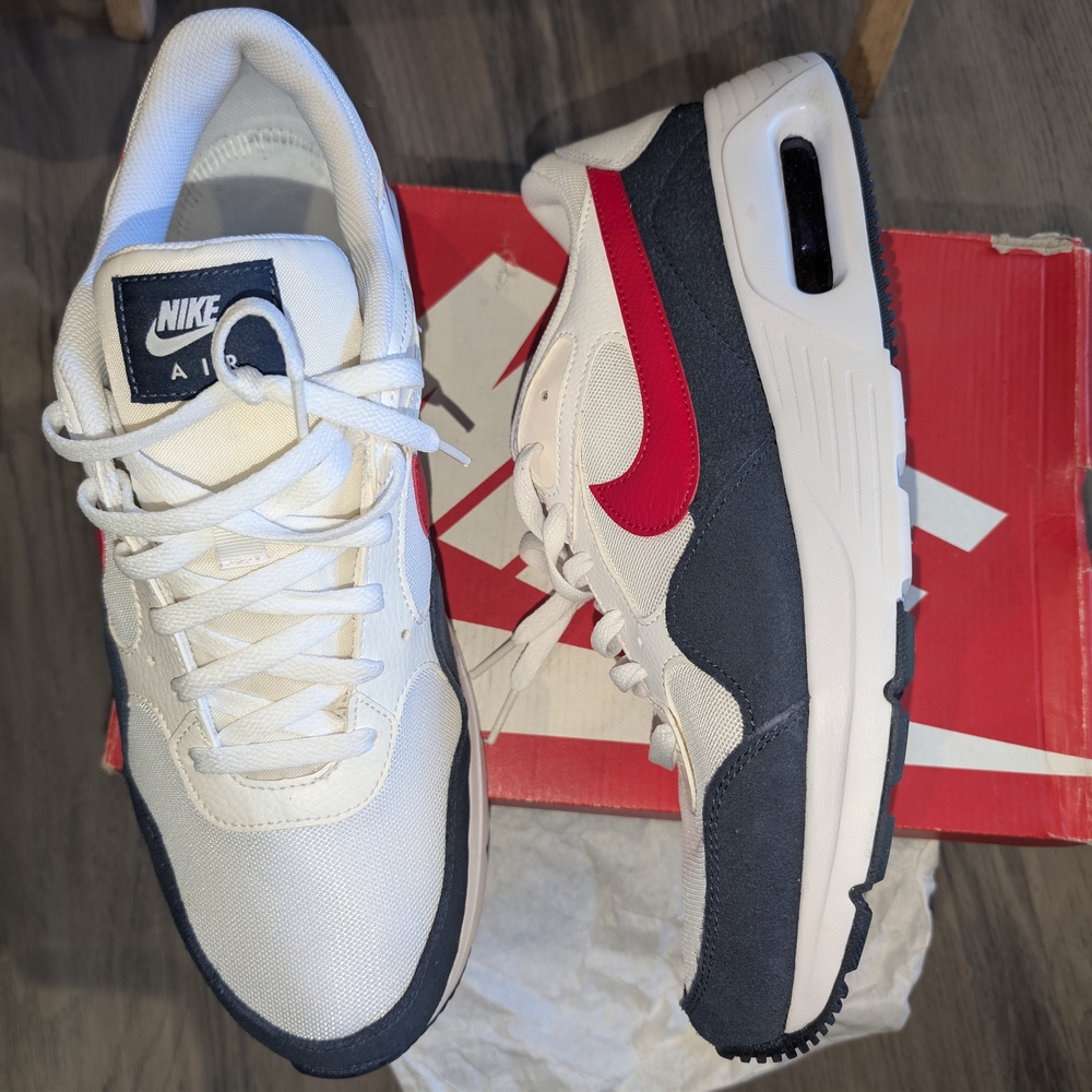 Nike White Navy and Red Air Runner Sneakers